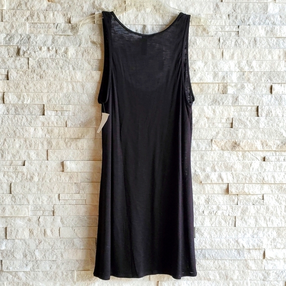 NWOT La Blanca Womens Jersey Tank Cover Up Mini Dress Size M Black - Picture 4 of 8